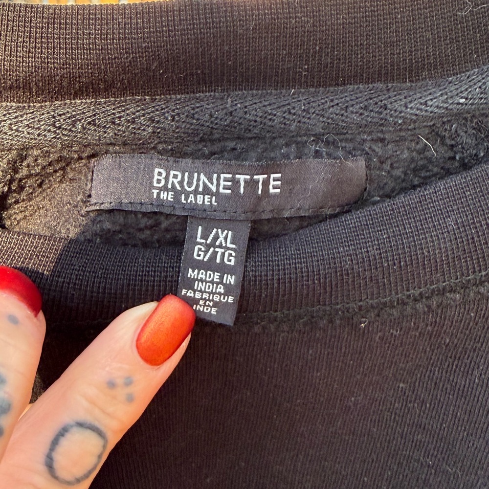 Brunette The Label Black Crew Neck Sweater - Picture 2 of 3
